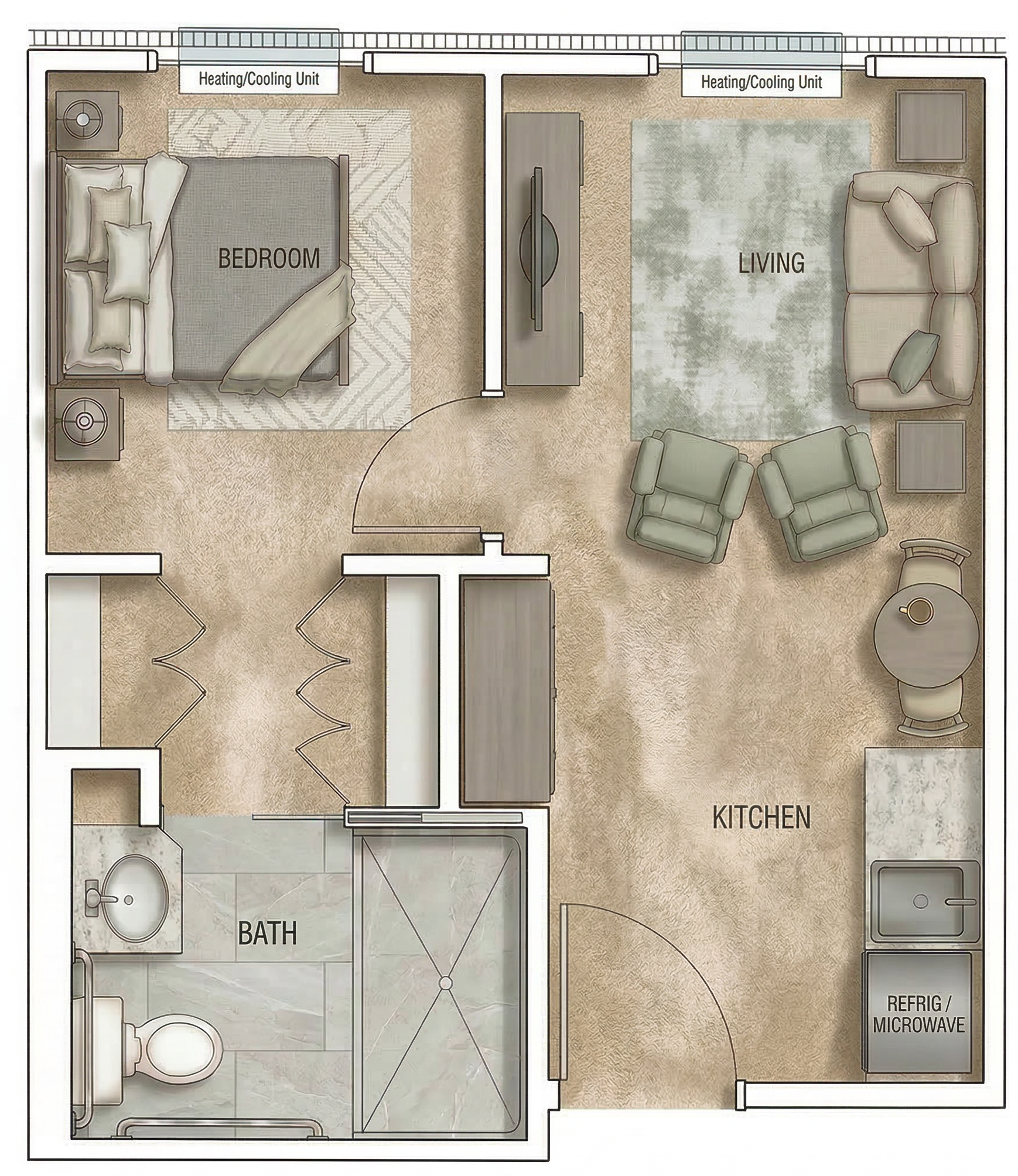 One Bedroom floor plan